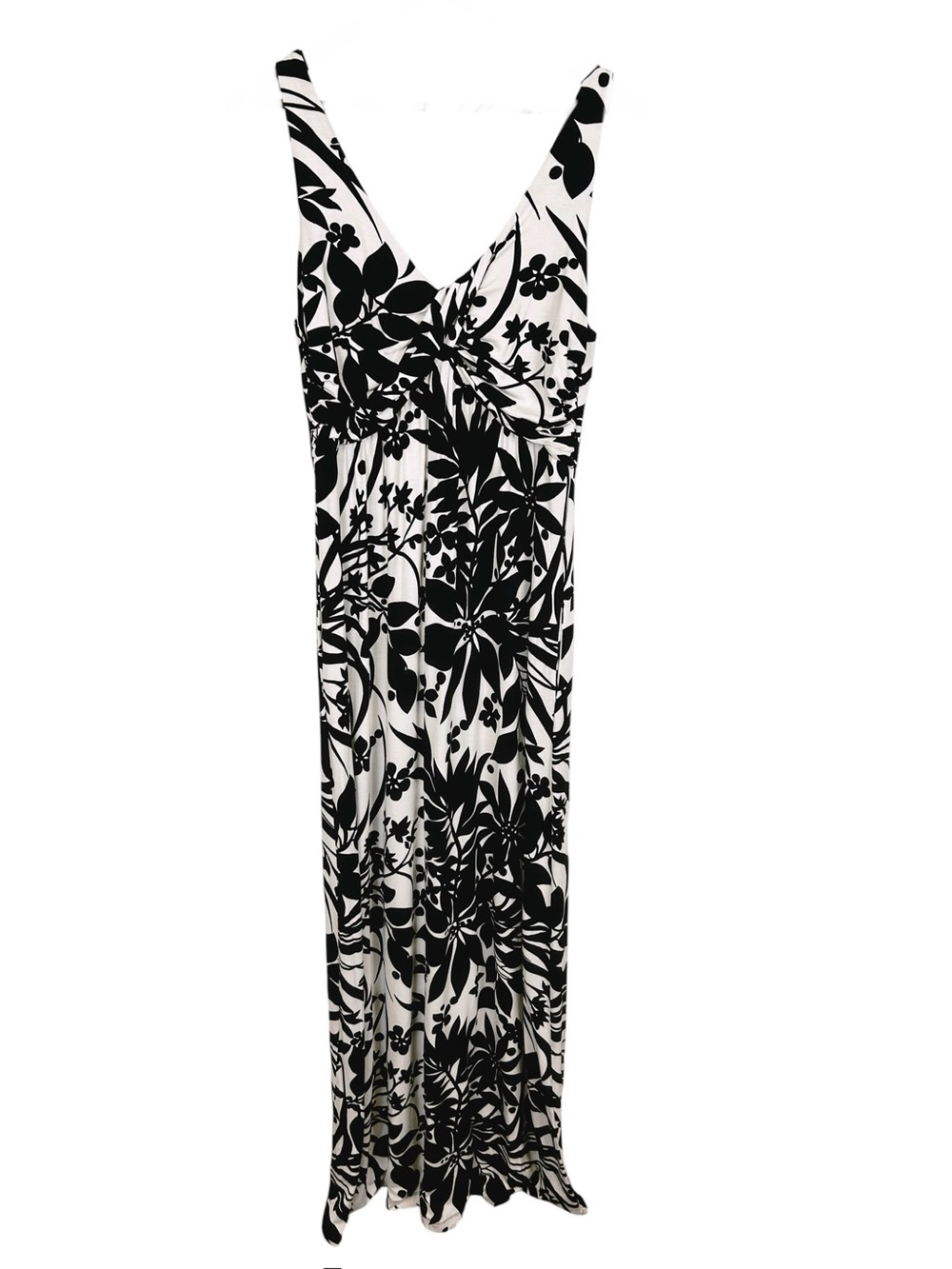 Tommy Bahama Black and White Floral Maxi Dress Size Medium